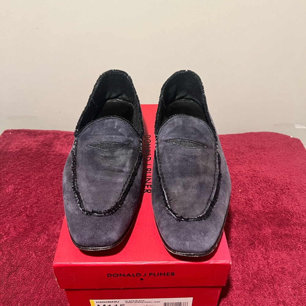 Donald J. Pliner Gray Suede Loafers Slip-On